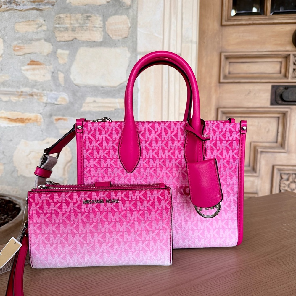 Michael Kors Pink Tote and Clutch Set